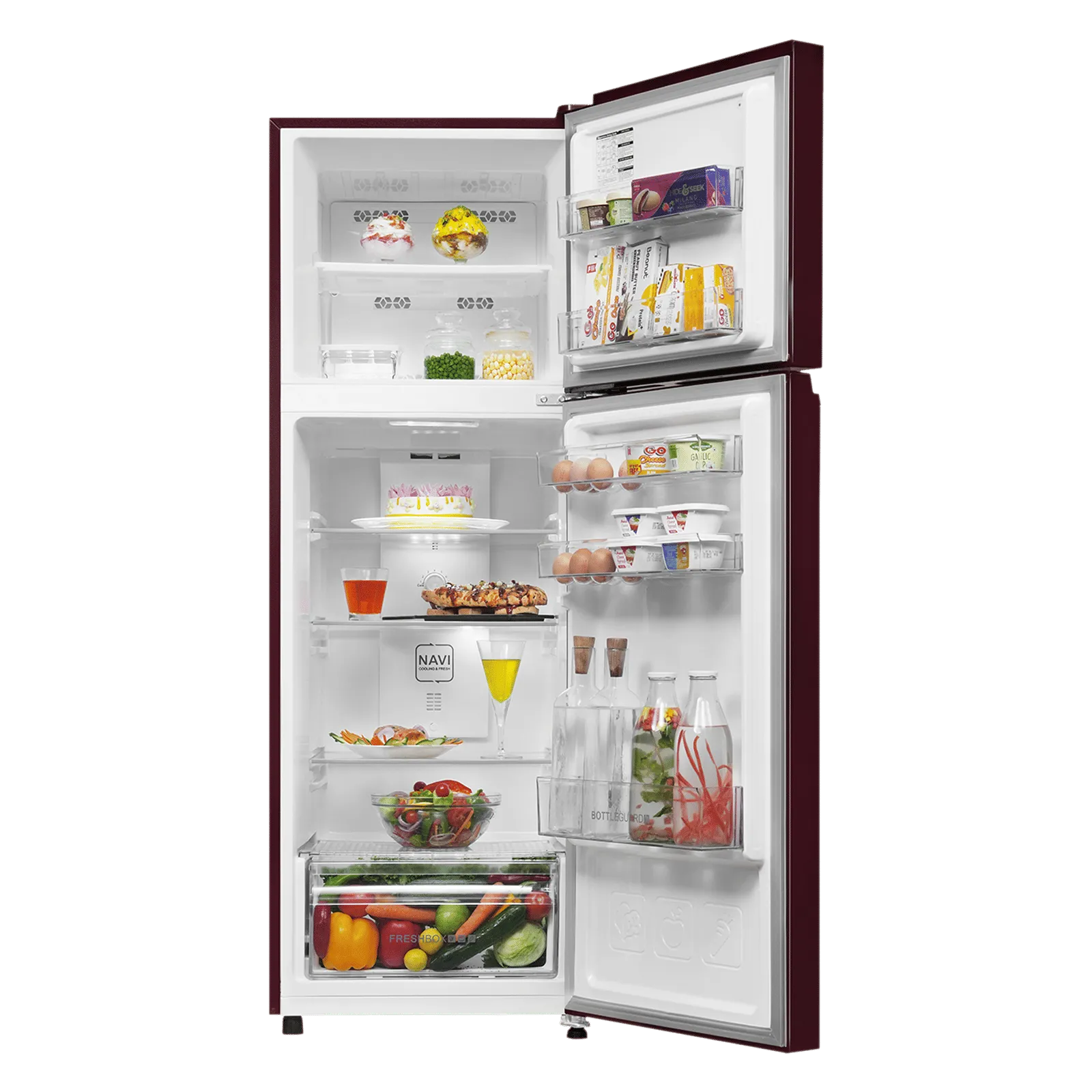 Haier 240 Litres 2 Star Frost Free Double Door Refrigerator with Stabilizer Free Operation (HRF-2902IEBS-P, Brushline Silver)